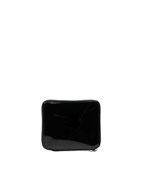 patent leather zipped wallet
