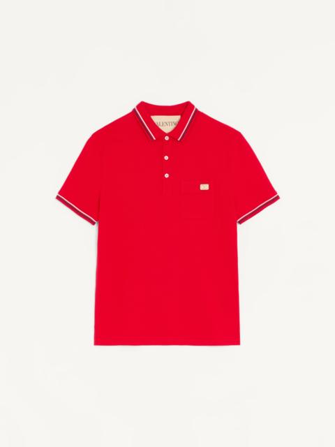 COTTON PIQUÉ POLO SHIRT WITH VLOGO PATCH