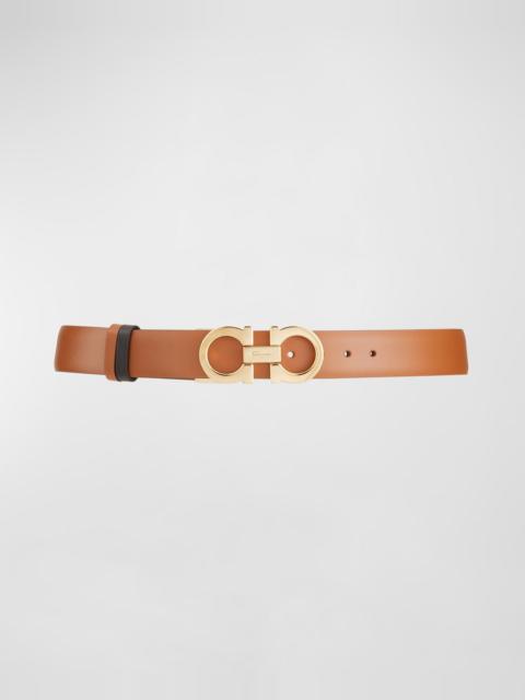 Reversible Leather Gancini Belt