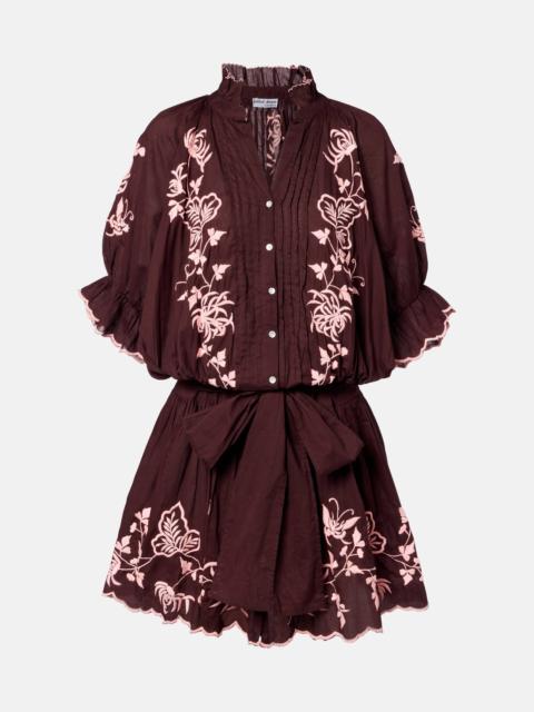 Embroidered cotton minidress