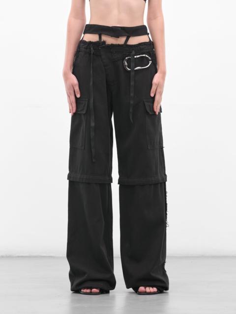 Black Deconstructed Cargo Pants