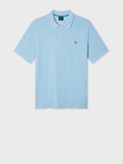 Light Blue Organic Cotton Zebra Polo Shirt