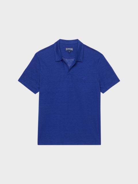 Men Linen Jersey Polo Solid