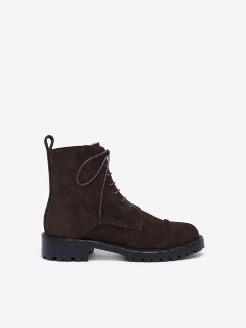 Miller Dark Brown Suede Combat Boots
