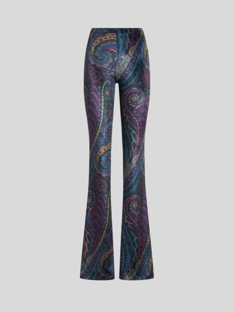 FLARED PRINTED CHENILLE TROUSERS