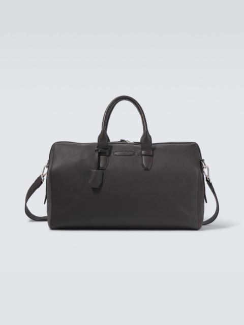 Leather duffel bag