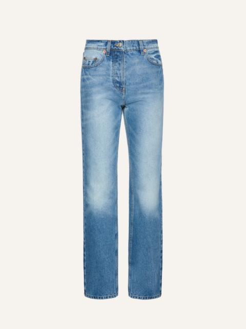 Straight-leg denim pants in light blue