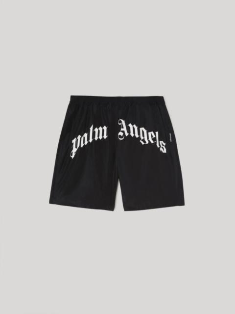 curved logo swimming shorts