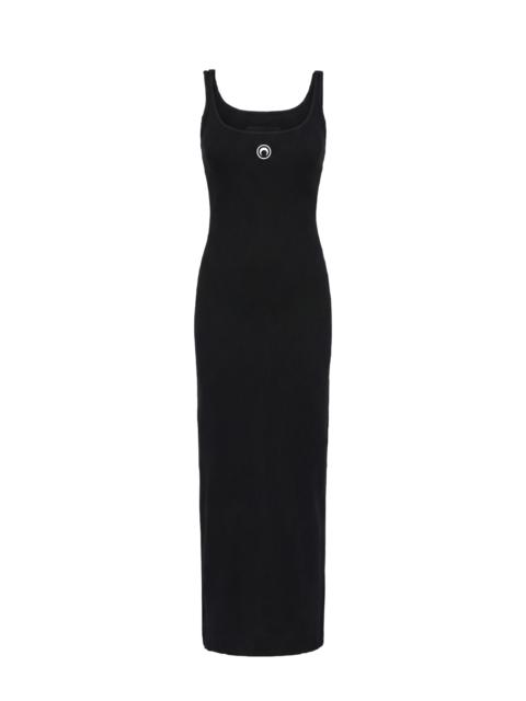 MOON LOGO RIBBED JERSEY LONG DRESS