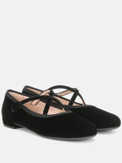 Velvet ballet flats
