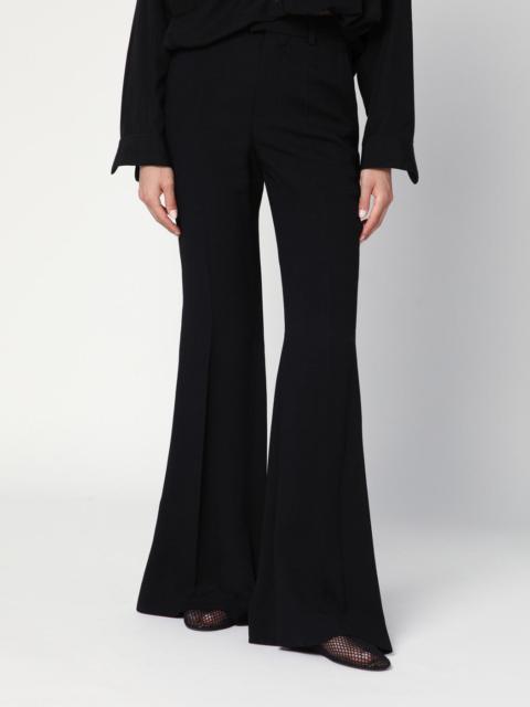 Black flared pants in viscose