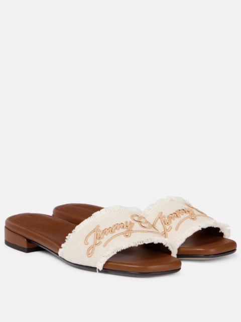 Joa embroidered canvas slides