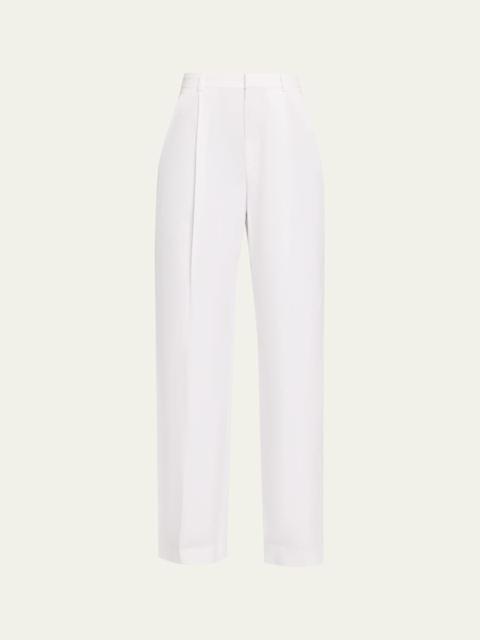Camille Mid-Rise Cotton-Blend Trousers