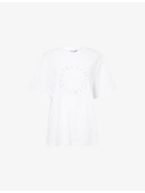 Stud-Logo Boyfriend Cotton-Jersey T-Shirt