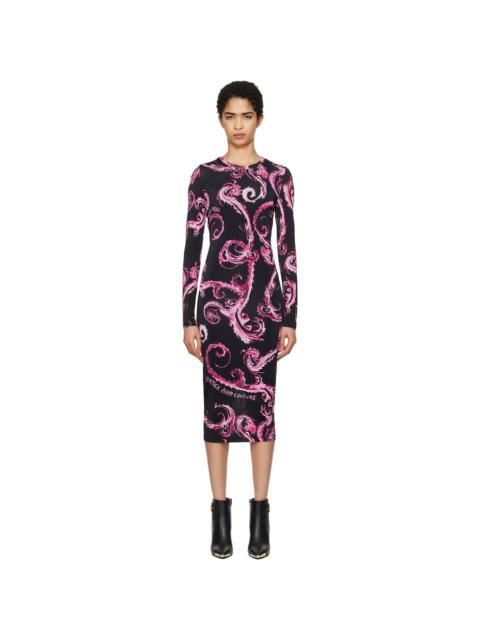 Black Chain Couture Midi Dress