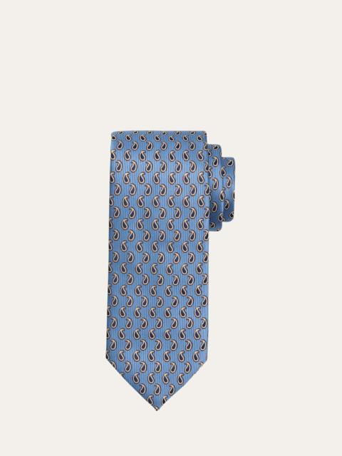 Men's Micro-Paisley Jacquard Silk Tie