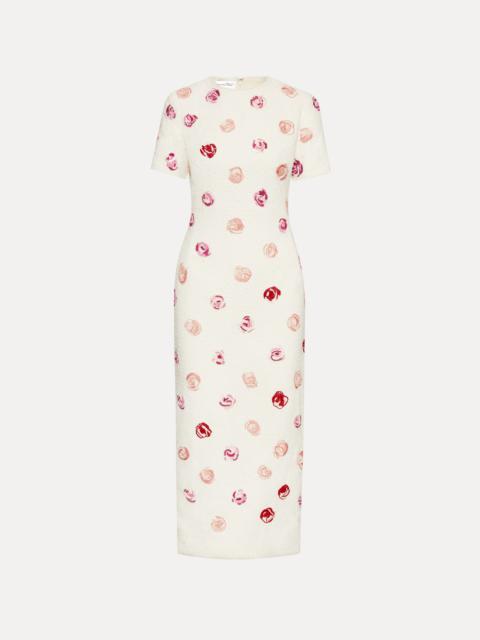 ENGLISH ROSE EMBROIDERED TWEED DRESS