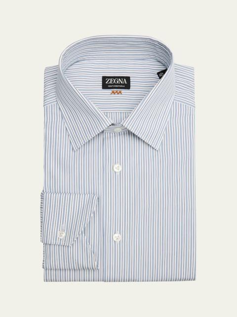 Men's Centoventimila Cotton Multi-Stripe Dress Shirt