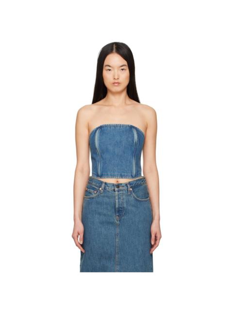 Blue Tube Denim Top