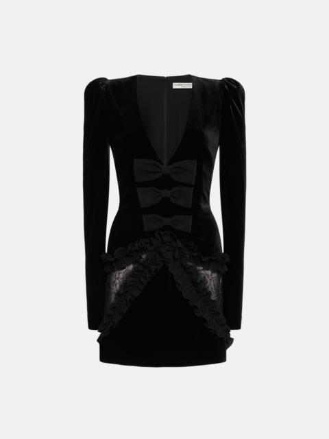 VELVET AND LACE MINI DRESS