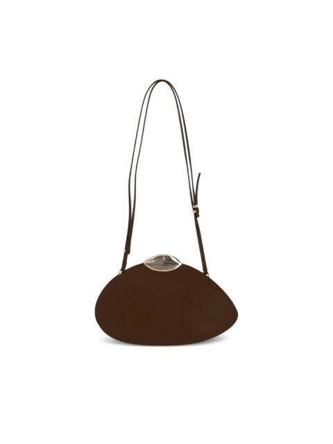 leather clasp-closure shoulder bag