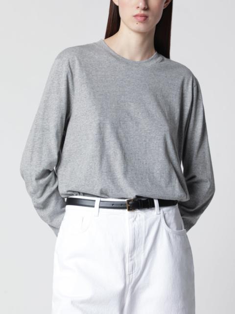Light grey mélange long-sleeve T-shirt