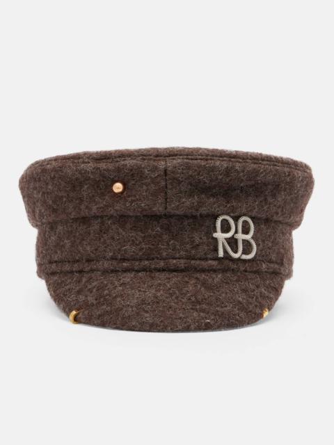 Pierced wool-blend newsboy cap