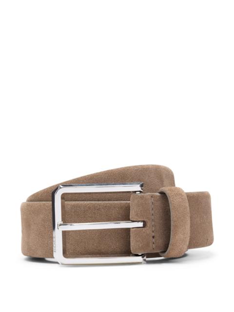 SUEDE BELT WITH POLISHED PIN BUCKLE