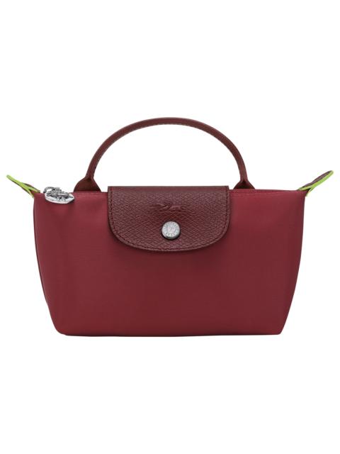 Le Pliage Green Pouch with handle Pomegranate - Recycled canvas