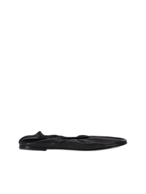scrunch-effect ballet flats