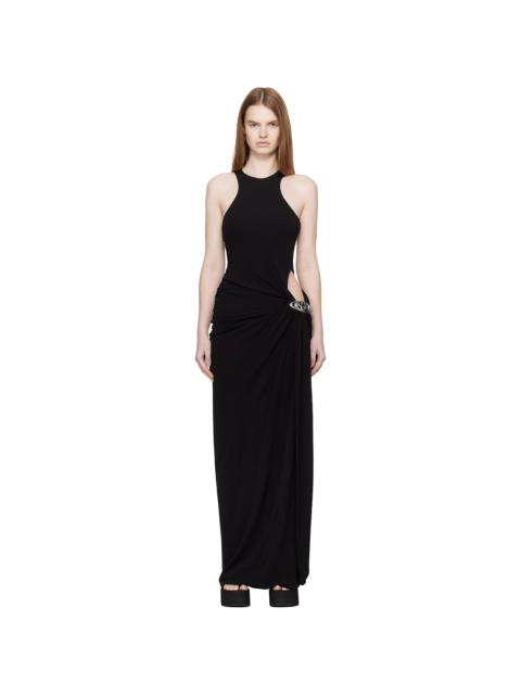 Black Draped Maxi Dress