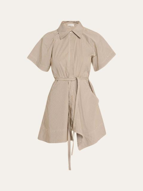 Julie Pinstripe Mini Shirtdress