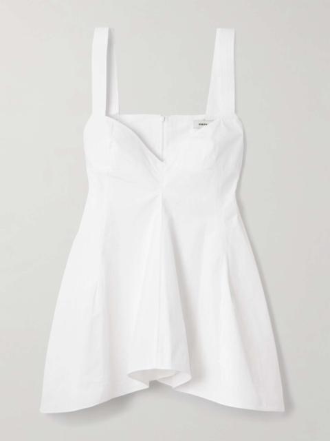 Asymmetric cotton-poplin tank White