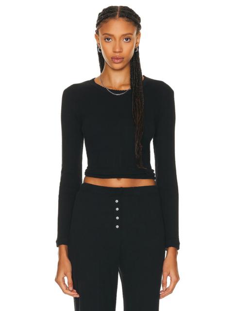 Pointelle Slim Fit Long Sleeve Top