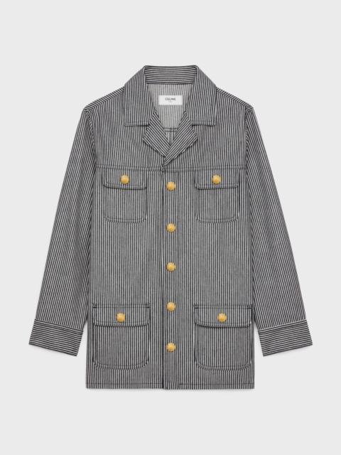safari jacket in hickory striped cotton