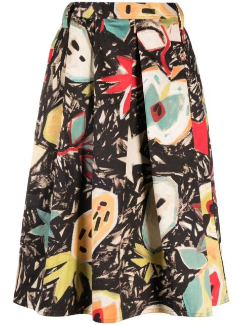 Selena fruit-print midi skirt