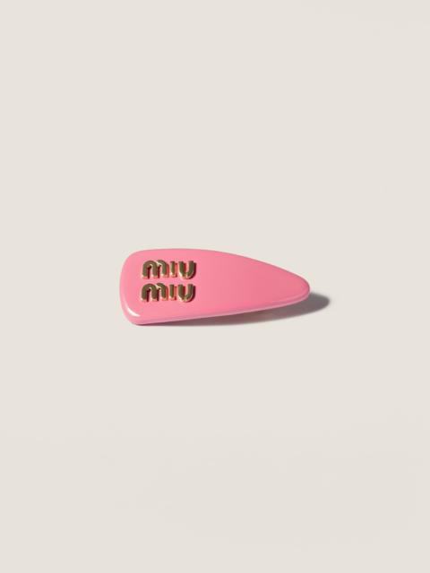 Patent leather hair clip