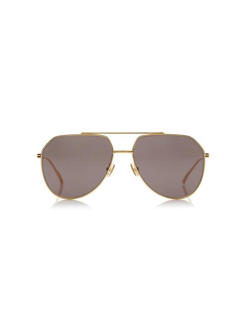 Aviator-Frame Metal Sunglasses gold