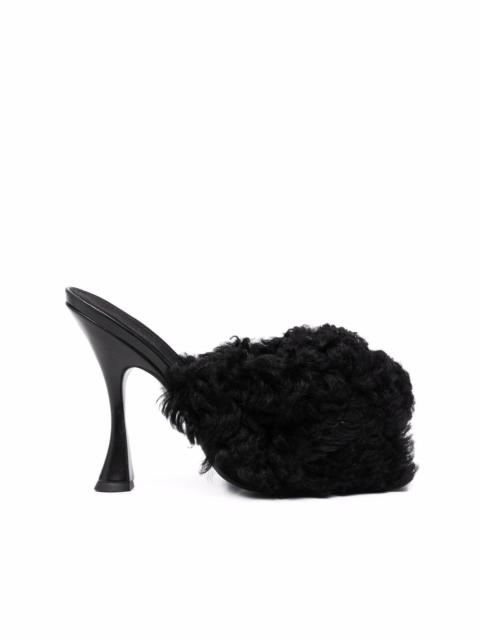 shearling strap mules