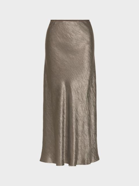 Satin midi skirt