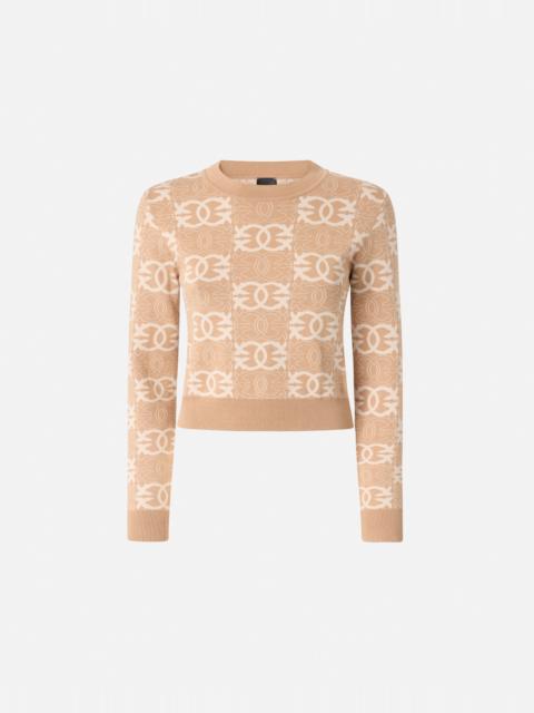 CROPPED SWEATER WITH LOVE BIRDS LOGO