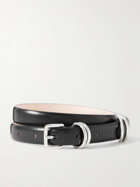 Constance leather waist belt Black