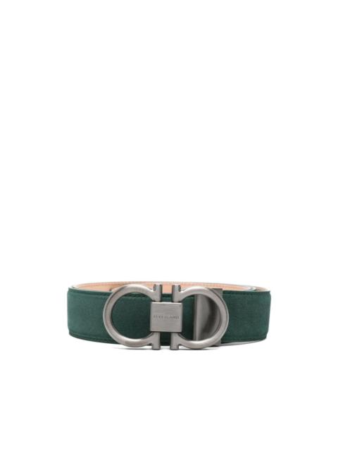 Gancini buckle suede belt