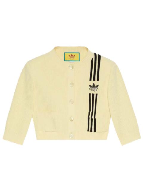 Gucci x adidas Cropped Cardigan Yellow