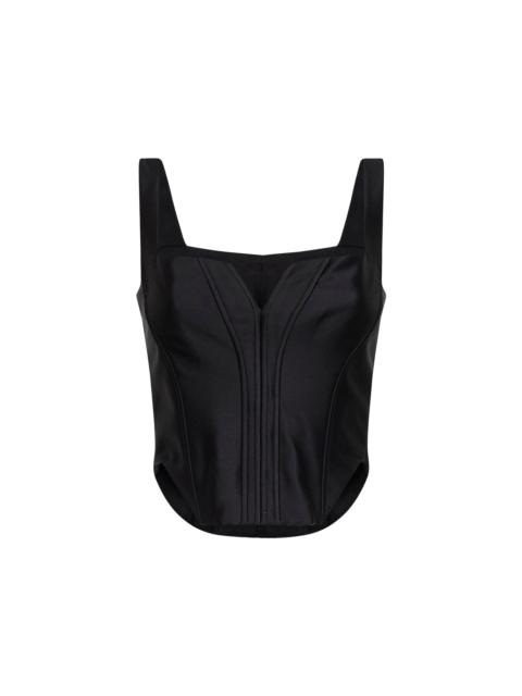 Black taffeta corset top