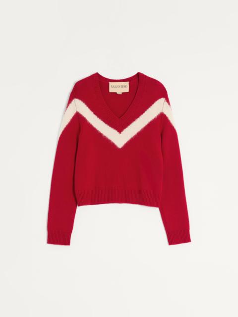 VALENTINO WOOL SWEATER WITH VLOGO BOW AT THE BACK