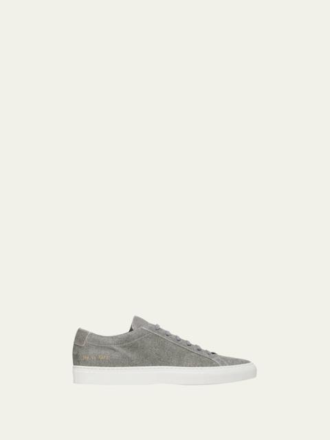 x B.shop Men’s Achilles Patterned Suede Low-Top Sneakers