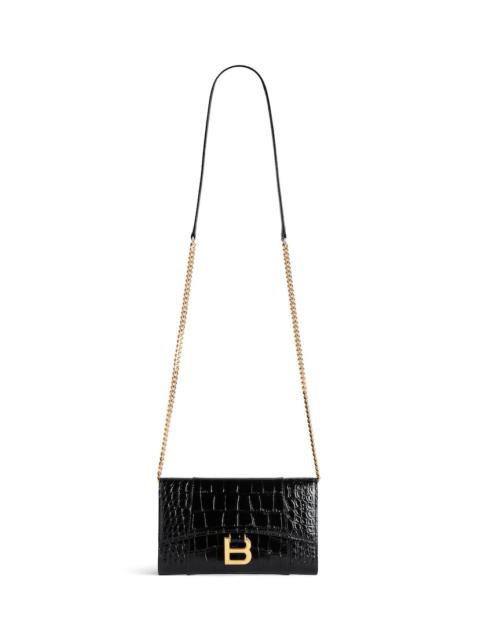 Women's Hourglass Wallet On Chain in Black