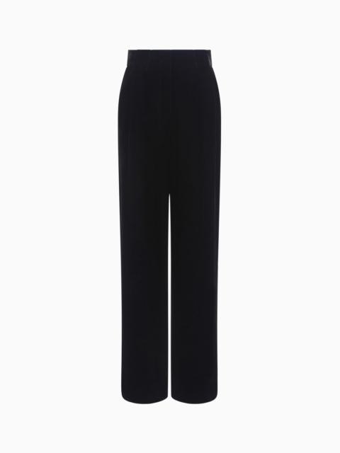 Double-darted velvet trousers