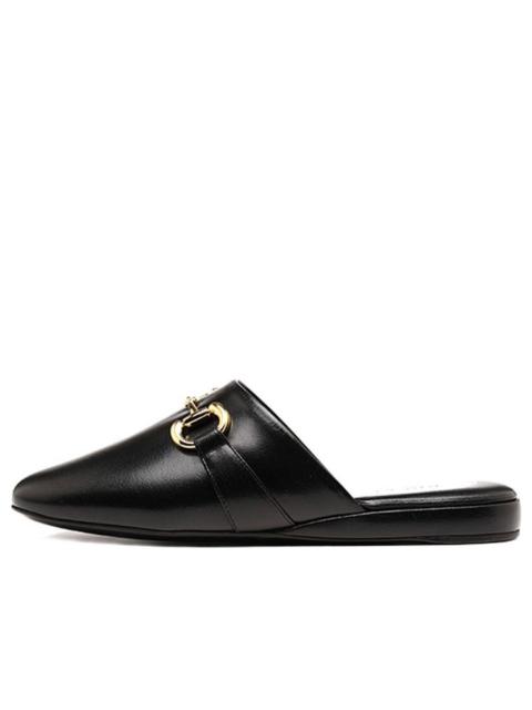 (WMNS) Gucci Princetown Mules 'Black Leather' 601597-D3V00-1000